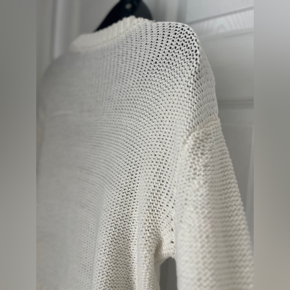 White + Warren Classic Cream white Crew Neck Sweater size Small - Picture 6 of 14